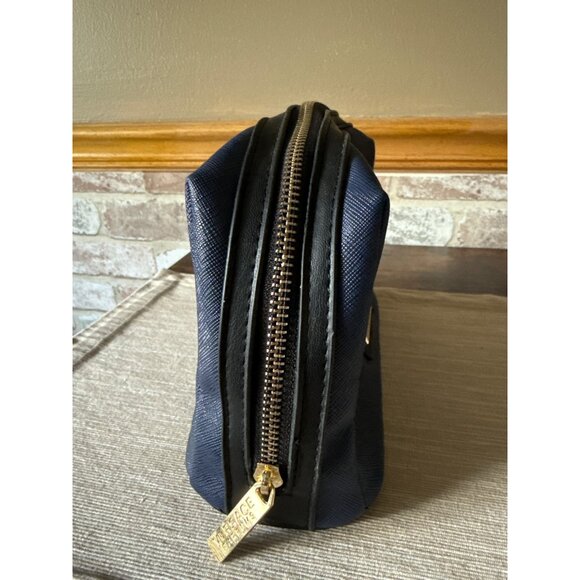 Versace Parfums Blue & Black Toiletry Bag Empty Travel Cosmetic Case - Picture 7 of 16
